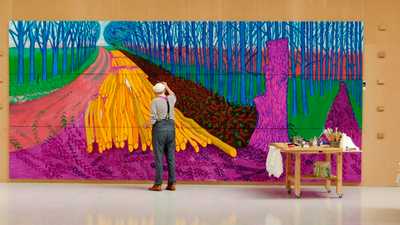 Decorative movie poster for EOS: David Hockney At The Royal Academy Of Arts