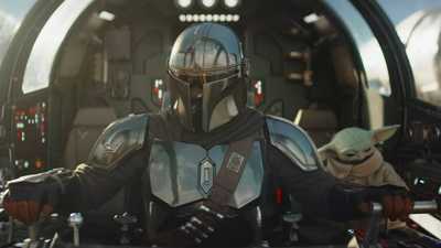 Decorative movie poster for Star Wars: The Mandalorian and Grogu