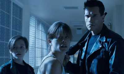Decorative movie poster for Terminator 2: Judgment Day (35th Anniversary)
